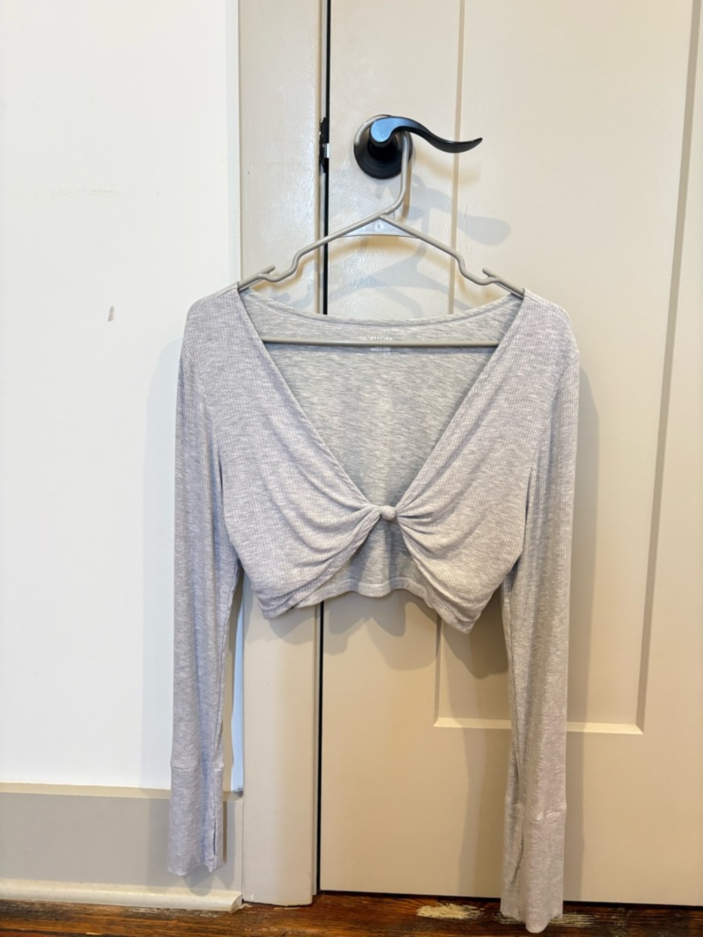 Offline by Aerie Knot-Front Long Sleeve Crop Top
